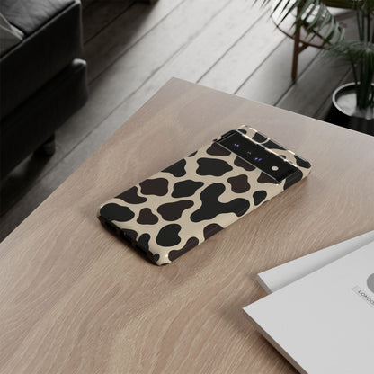 Cow Print Phone Case — Black & Cream Protective  Case