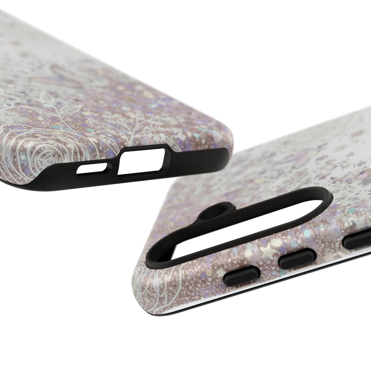 Butterfly Glitter Tough Phone Case — Floral Sparkle Protective Case