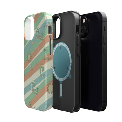 Magnetic Impact-Resistant Phone Case — Retro Surf Stripes