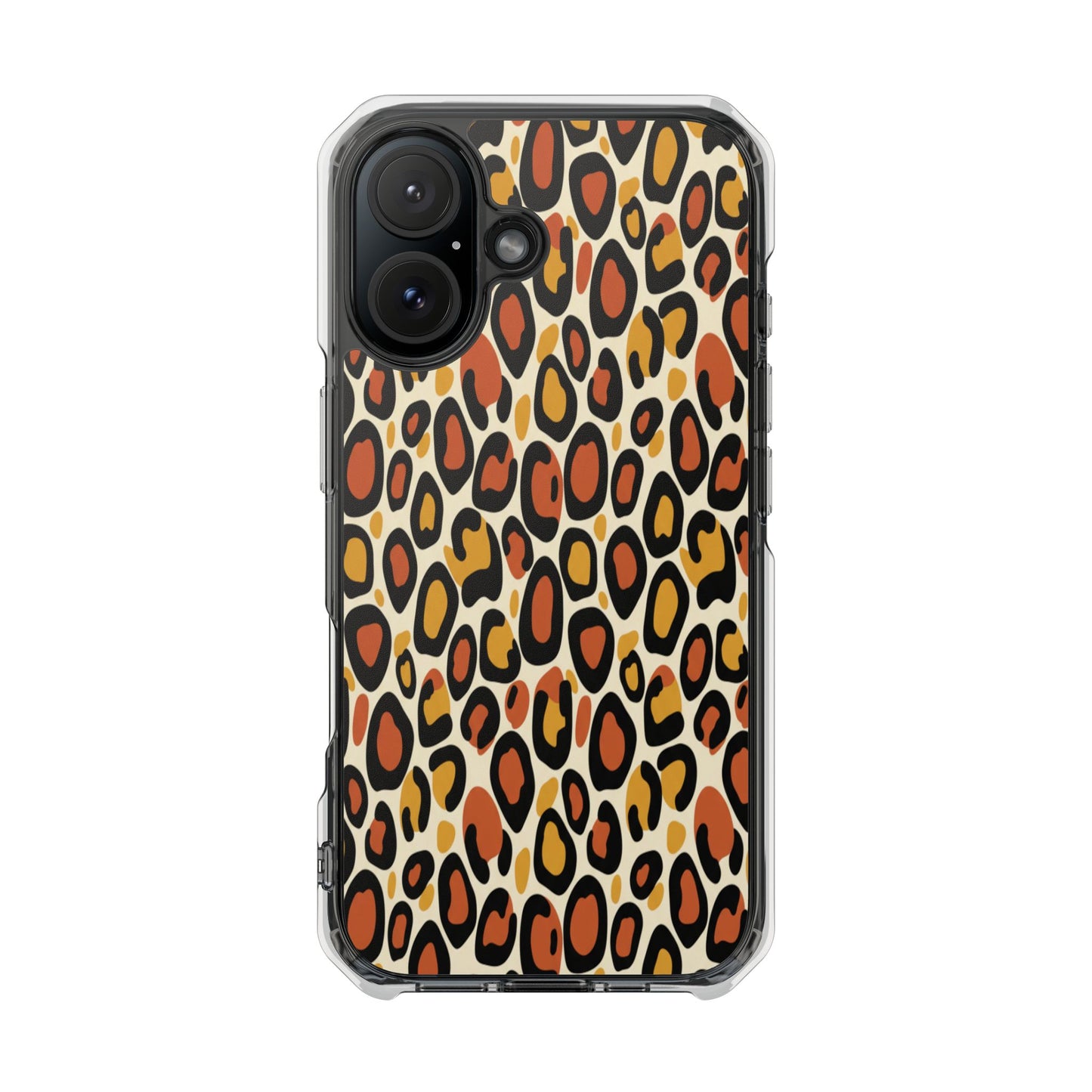Leopard Print Magnetic Clear Impact Phone Case