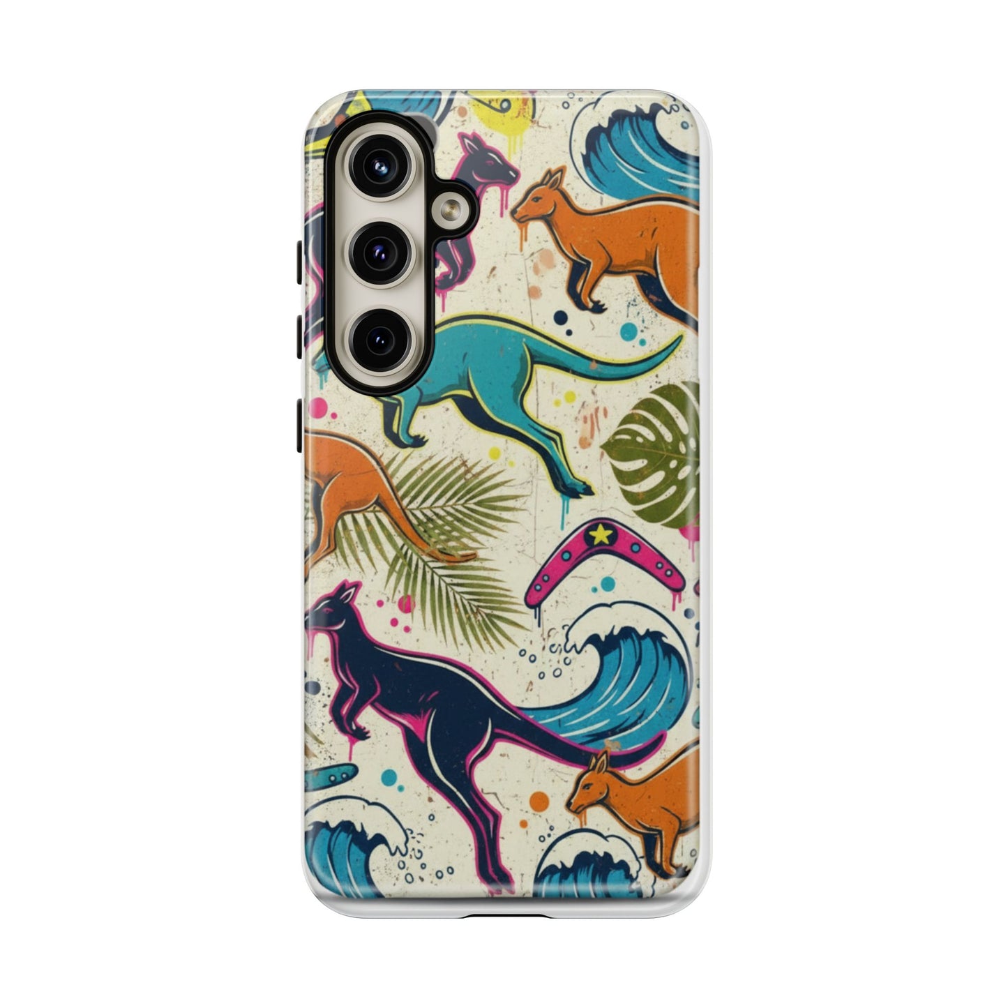 Tough Cases — Colorful Surfing Kangaroo Phone Case