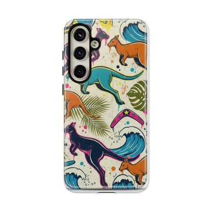 Tough Cases — Colorful Surfing Kangaroo Phone Case