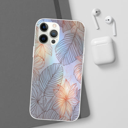 Floral Holographic Phone Case — Iridescent Leaves & Flowers Flexi Case
