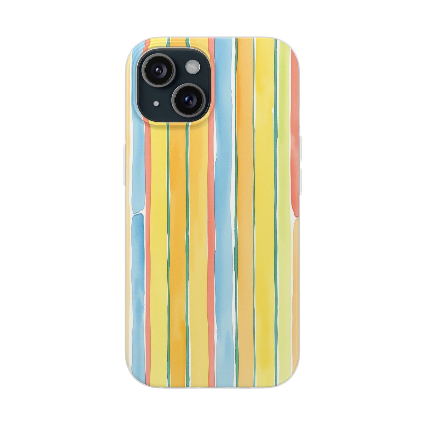 Watercolor Stripe Phone Case — Bright Pastel Vertical Stripes Protective Flexi Case