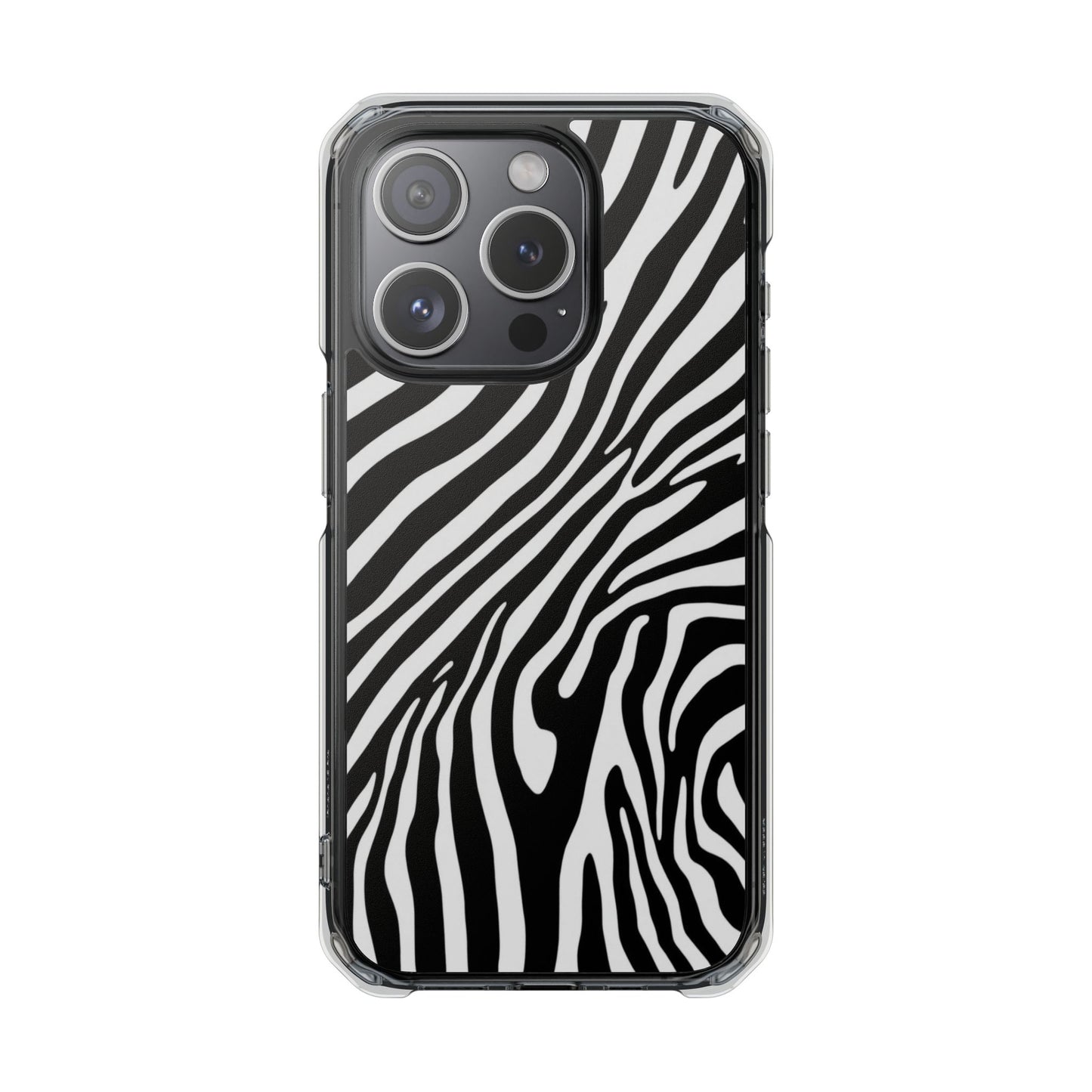 Zebra Print Clear Magnetic Phone Case — Impact-Resistant iPhone Cover