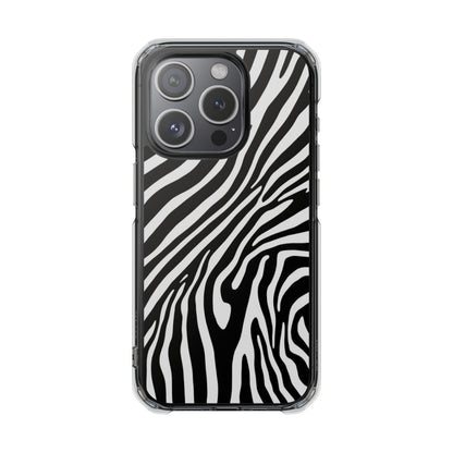 Zebra Print Clear Magnetic Phone Case — Impact-Resistant iPhone Cover