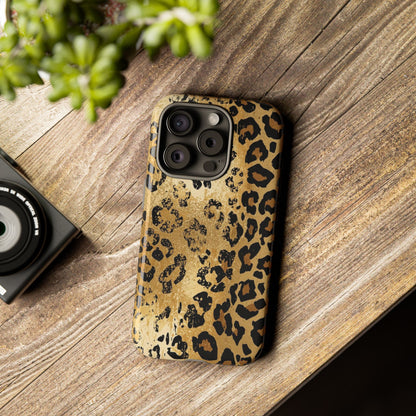 Leopard Print Tough Phone Case — Durable Protective iPhone Cover