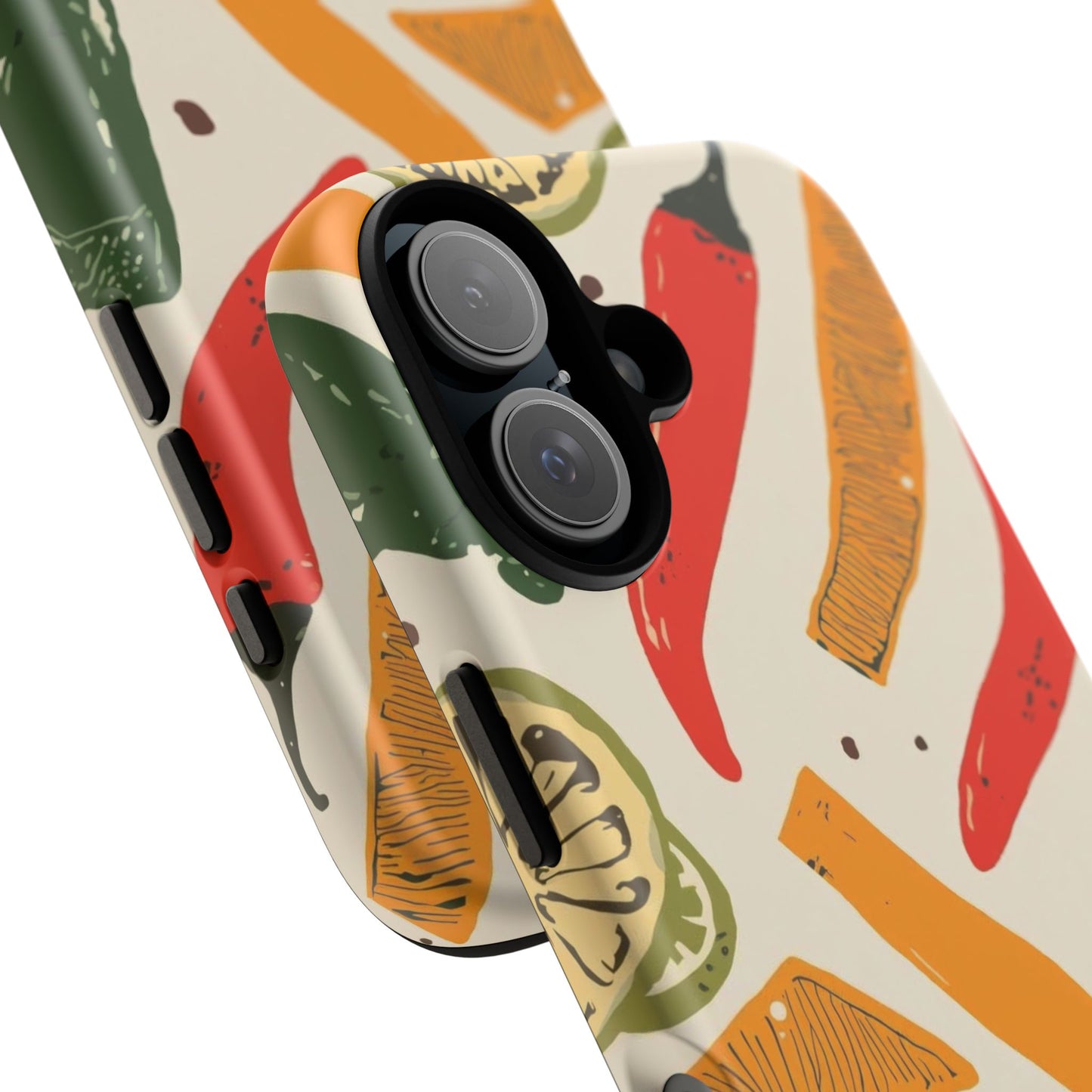 Spicy Peppers Phone Case – Colorful Chili, Lime & Citrus Pattern