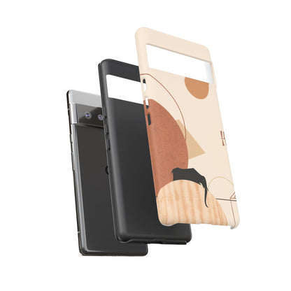 Abstract Earth Tones Phone Case — Minimal Geometric Design