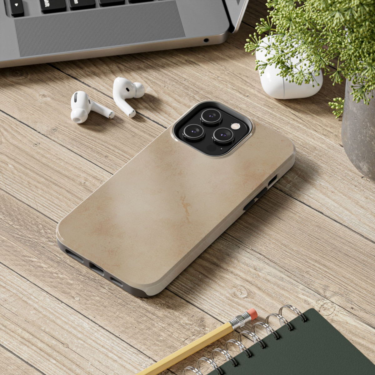 Tough Phone Case — Vintage Beige Marble Protective Phone Cover