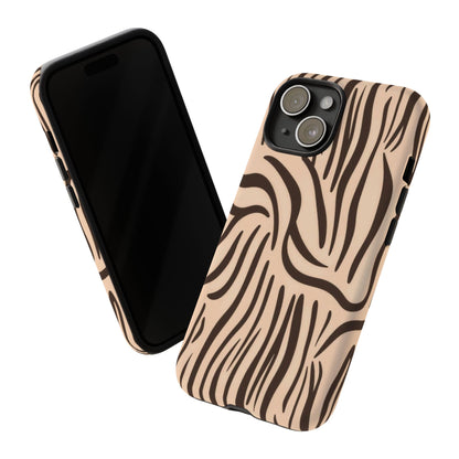 Zebra Stripe Tough Phone Case – Neutral Animal Print Protective Cover