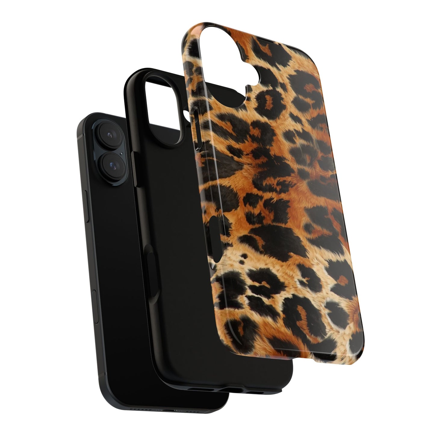 Leopard Print Tough Phone Case – Rugged Protective iPhone Cover