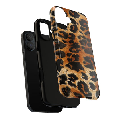 Leopard Print Tough Phone Case – Rugged Protective iPhone Cover