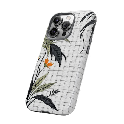 Floral Woven Tough Phone Case — Protective Botanical iPhone Cover