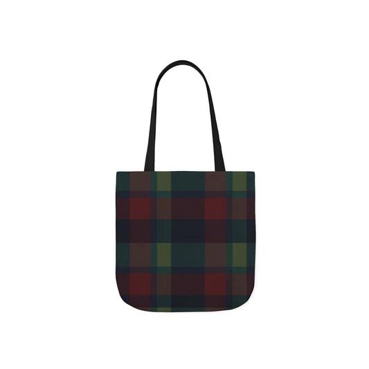 Plaid Canvas Tote Bag — Dark Autumn Tartan Market Tote