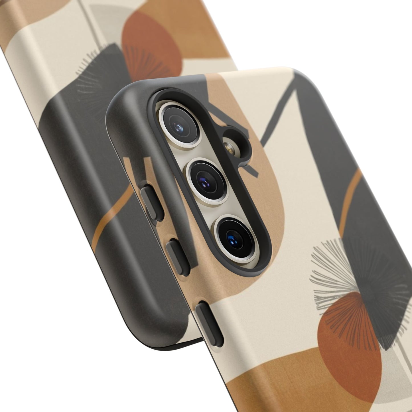 Abstract Earth Tone Phone Case — Mid-Century Minimalist Tough Case