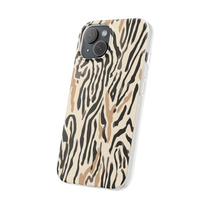 Zebra Stripe Phone Case – Neutral Animal Print Flexi Case