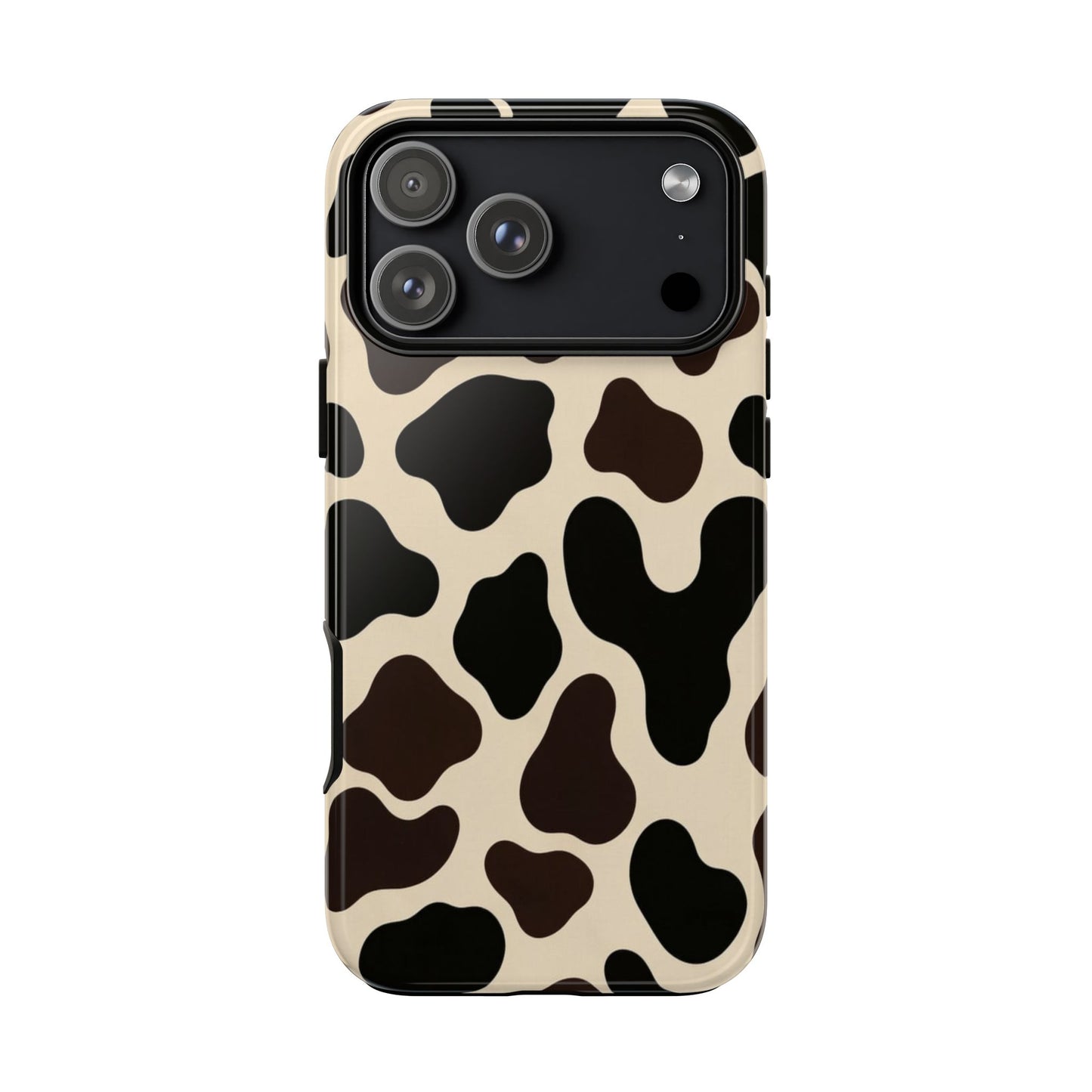 Cow Print Phone Case — Black & Cream Protective  Case