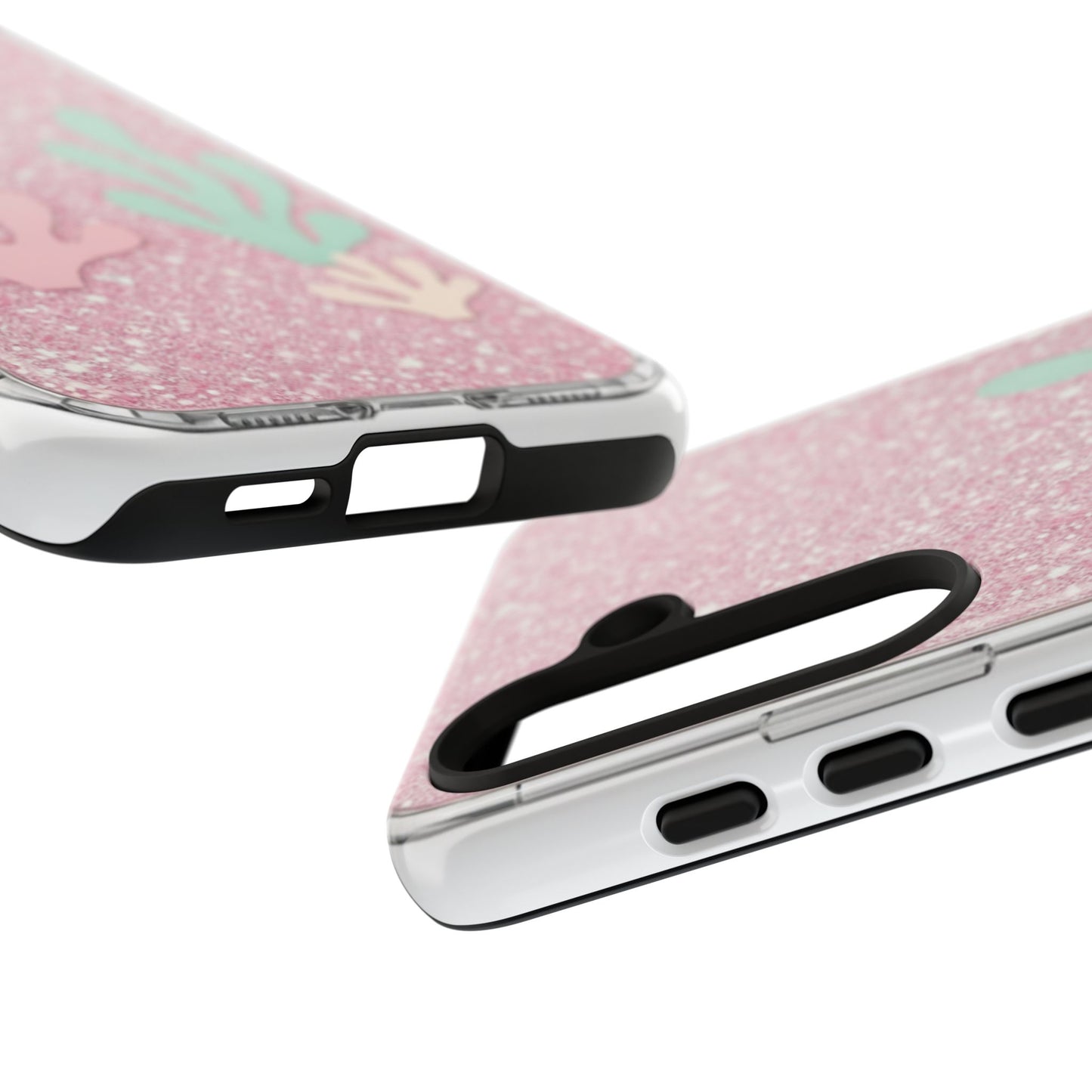 Pink Glitter Seaweed Tough Case - Sparkle Protective Phone Cover