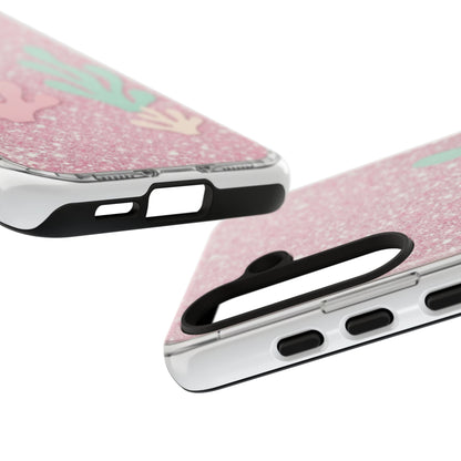 Pink Glitter Seaweed Tough Case - Sparkle Protective Phone Cover
