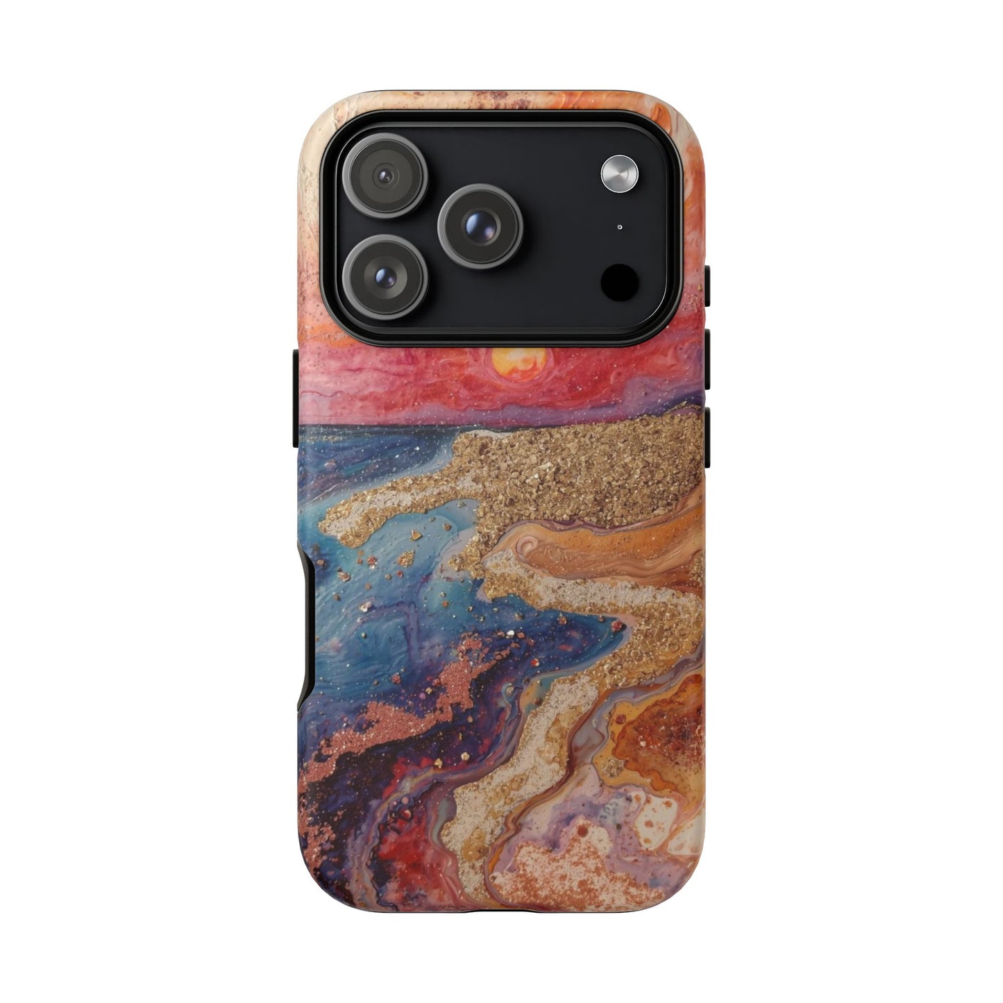 Sunset Coast Phone Case — Colorful Abstract Beach Art Tough Case