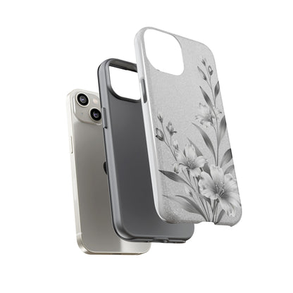 Floral Monochrome Phone Case — Elegant Black & White Lily Design