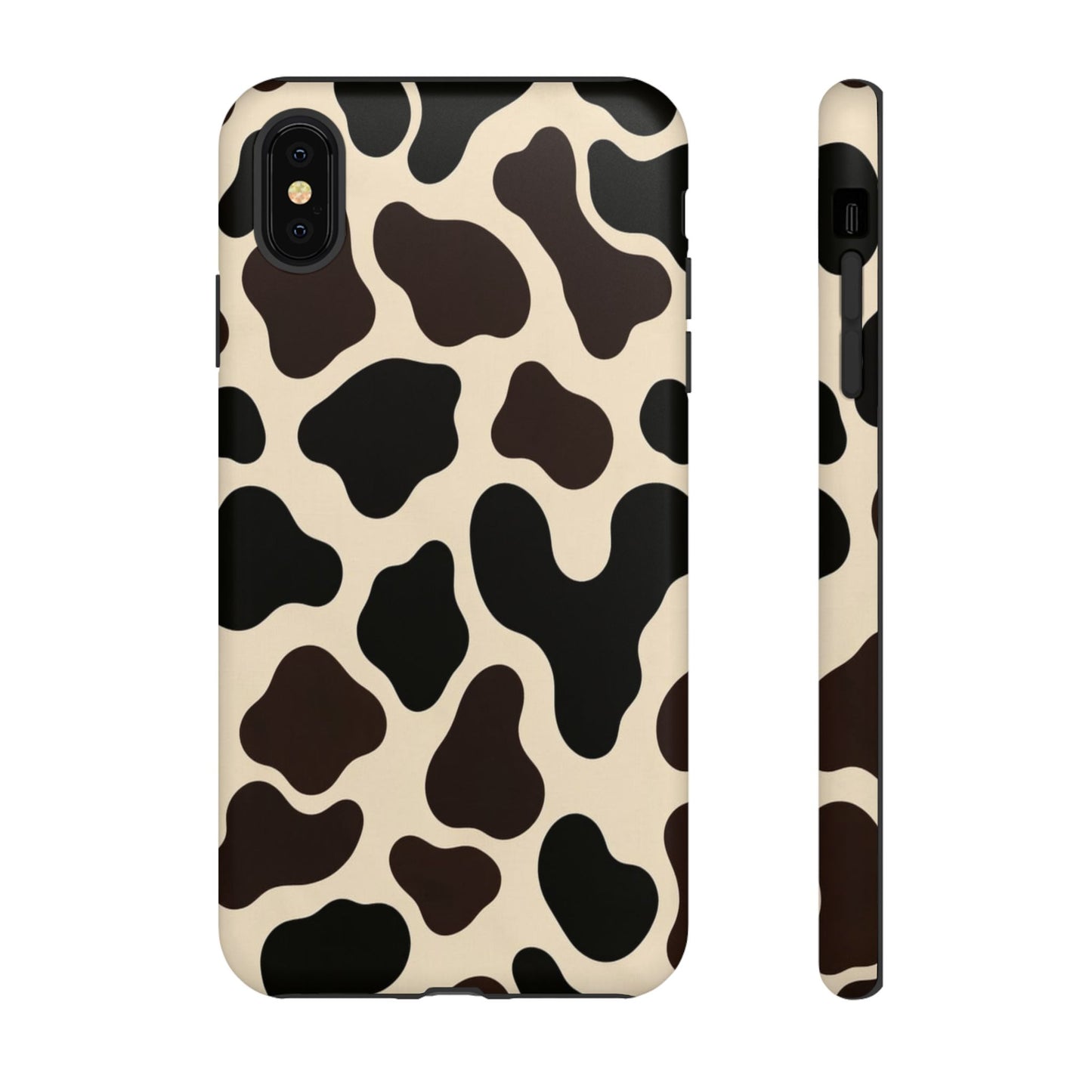Cow Print Phone Case — Black & Cream Protective  Case