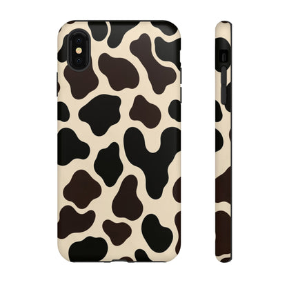 Cow Print Phone Case — Black & Cream Protective  Case