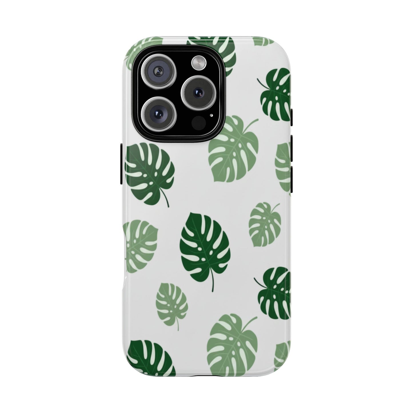 Monstera Leaf Phone Case — Tropical Green Pattern Tough Case