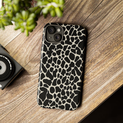 Black and White Cowhide Phone Case — Protective Tough Case