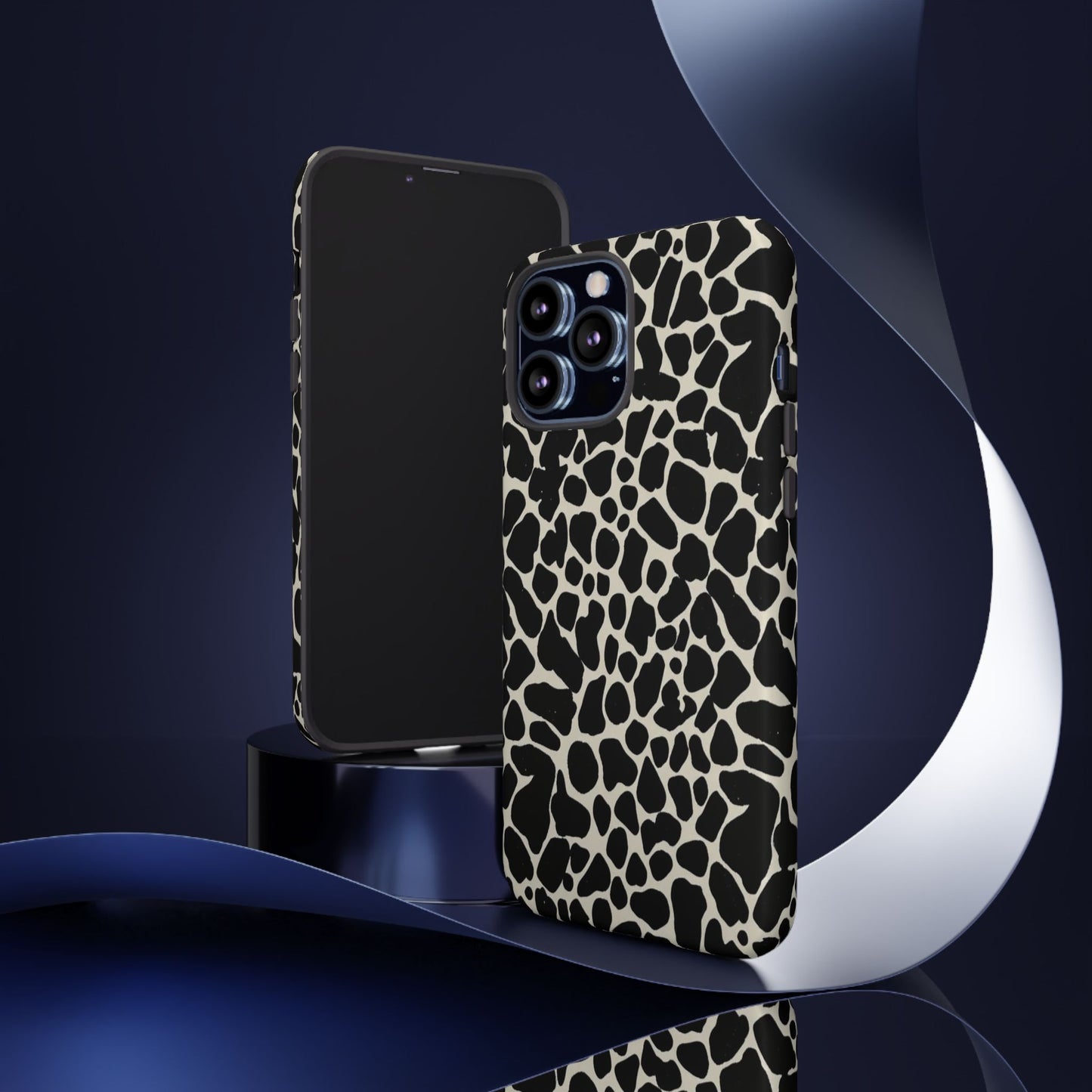 Black and White Cowhide Phone Case — Protective Tough Case
