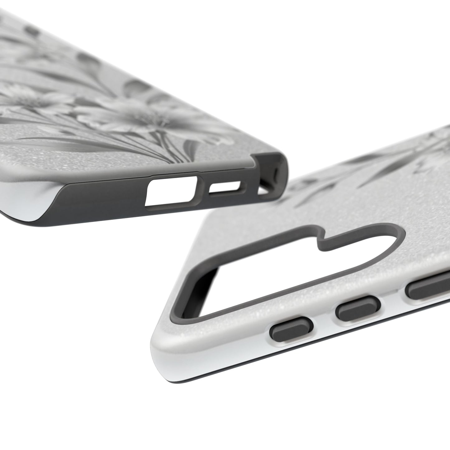Floral Monochrome Phone Case — Elegant Black & White Lily Design