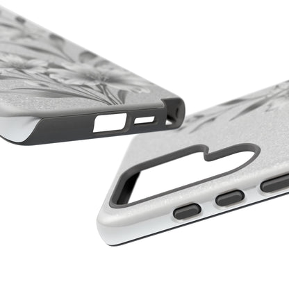 Floral Monochrome Phone Case — Elegant Black & White Lily Design