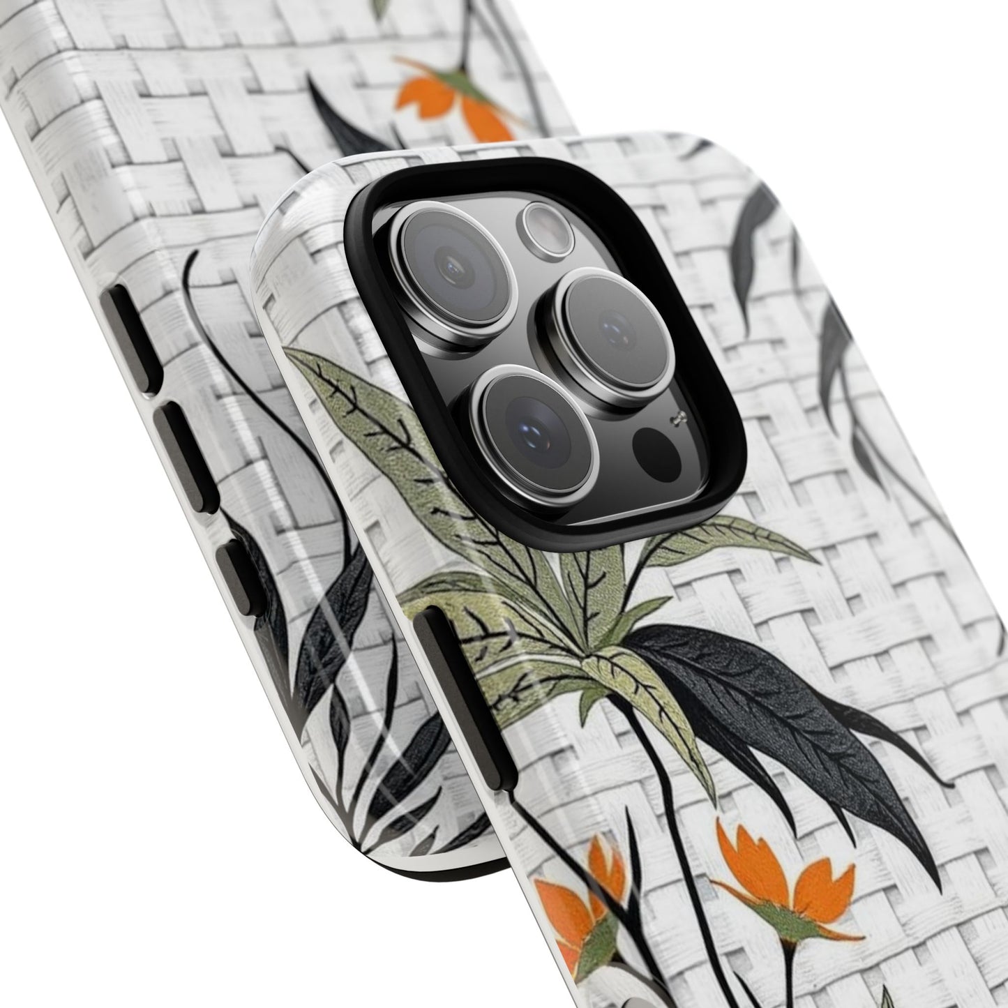 Floral Woven Tough Phone Case — Protective Botanical iPhone Cover
