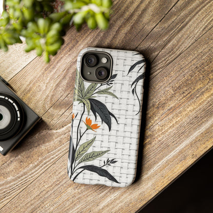 Floral Woven Tough Phone Case — Protective Botanical iPhone Cover