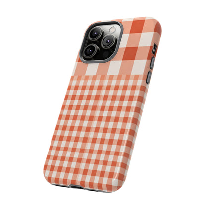 Buffalo Check Tough Phone Case — Orange Gingham Protective Cover