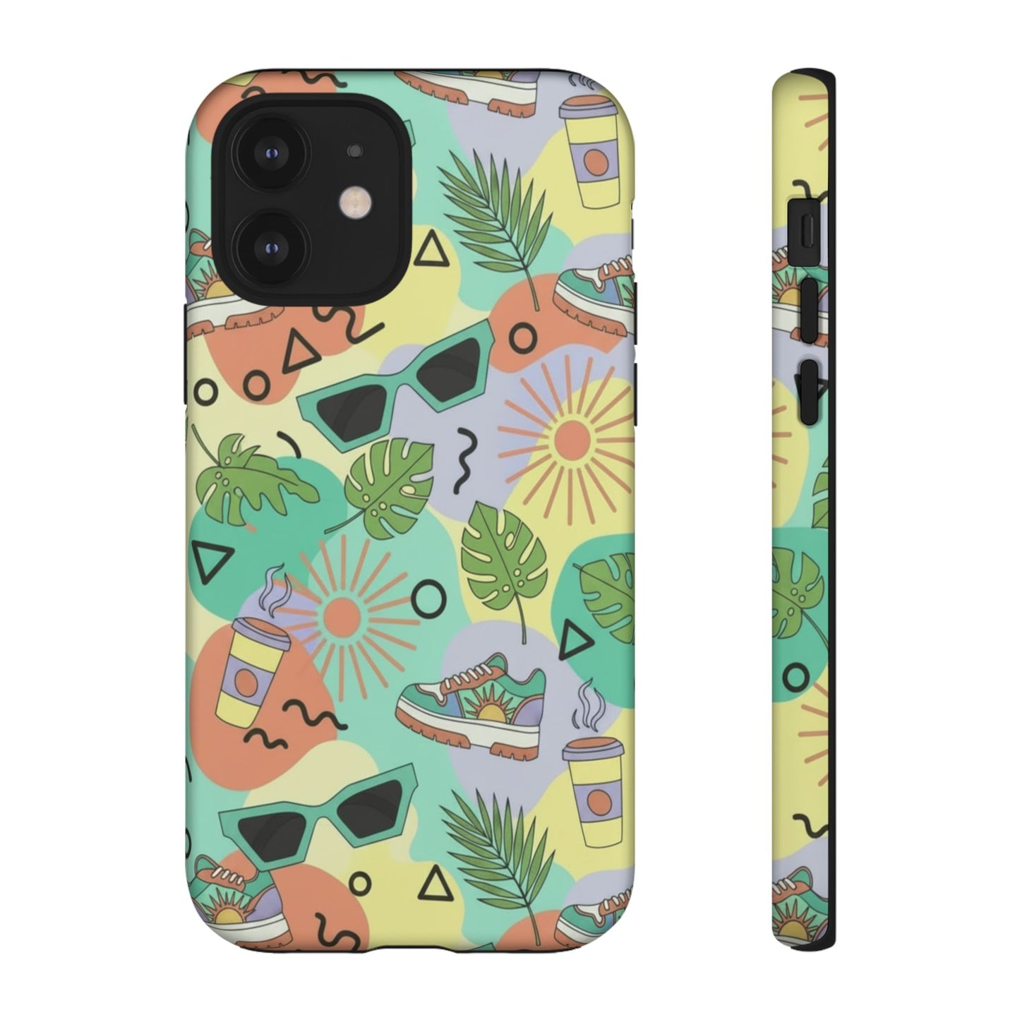 Tropical Summer Phone Case — Retro Sunglasses, Sneakers & Palm Pattern