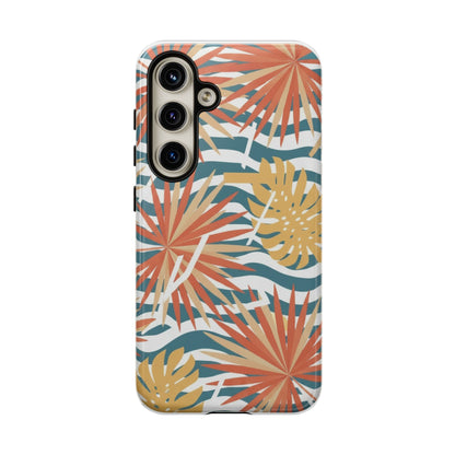 Tropical Palm Tough Phone Case – Retro Wave Floral Protective Cover