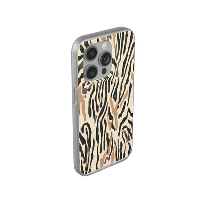 Zebra Stripe Phone Case – Neutral Animal Print Flexi Case