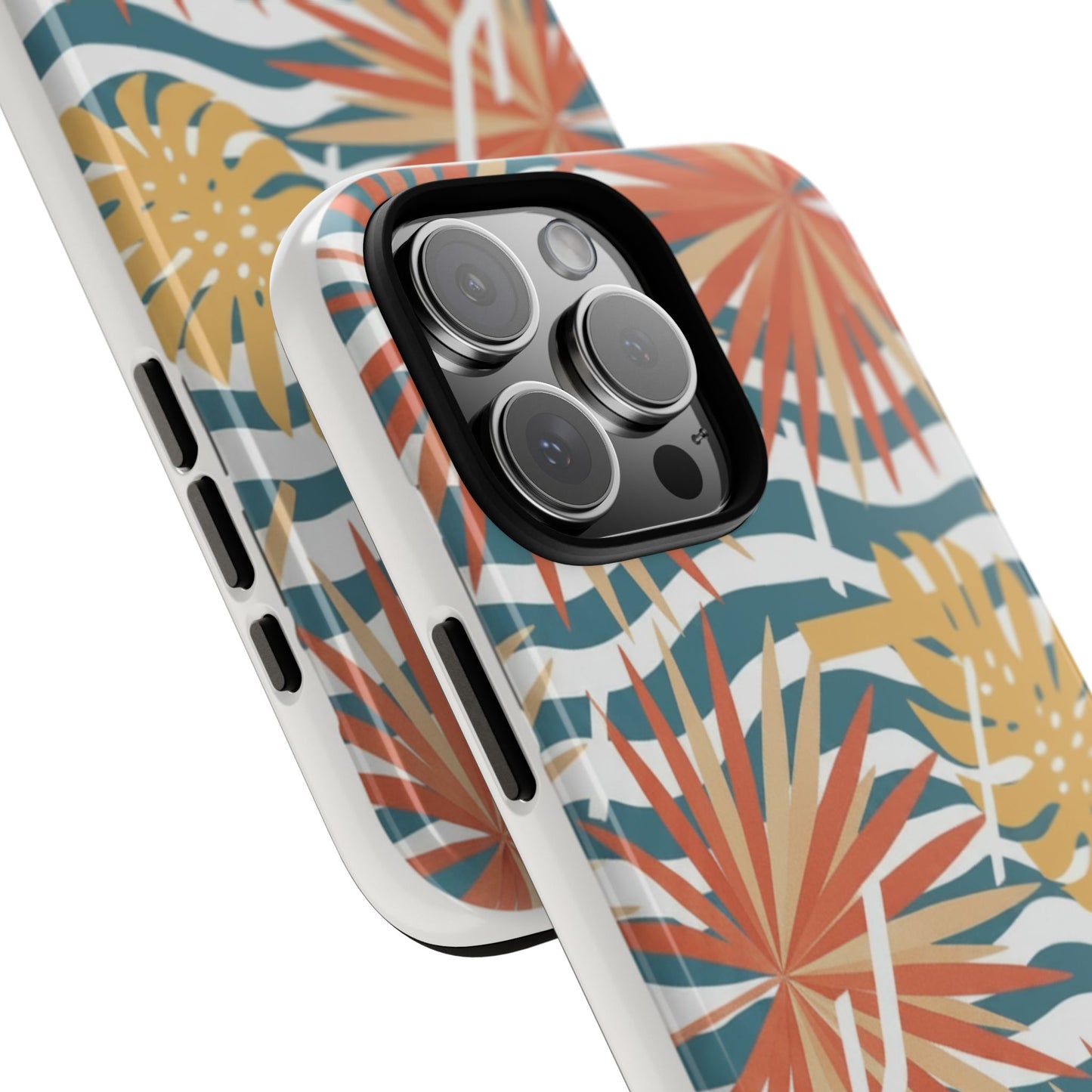 Tropical Palm Tough Phone Case – Retro Wave Floral Protective Cover