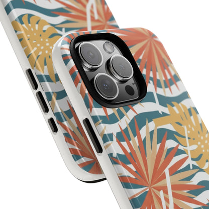 Tropical Palm Tough Phone Case – Retro Wave Floral Protective Cover