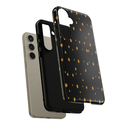 Black & Gold Dot Tough Phone Case — Protective Sparkle Pattern