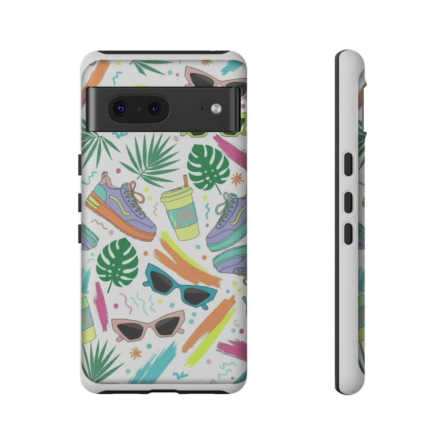 Tough Cases — Colorful Retro Sneakers & Sunglasses Phone Case