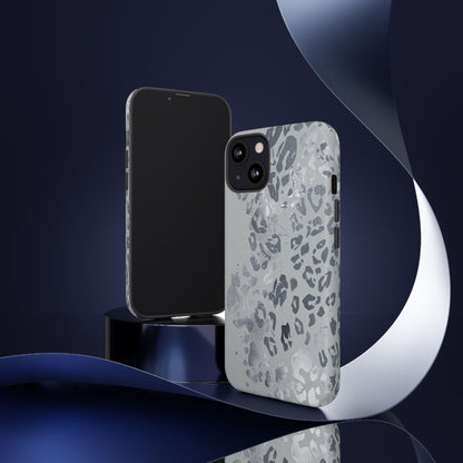 Gray Leopard Print Tough Phone Case