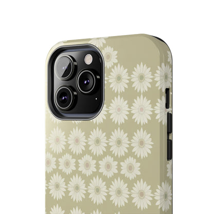 Daisy Pattern Tough Phone Case — Protective Floral iPhone Cover