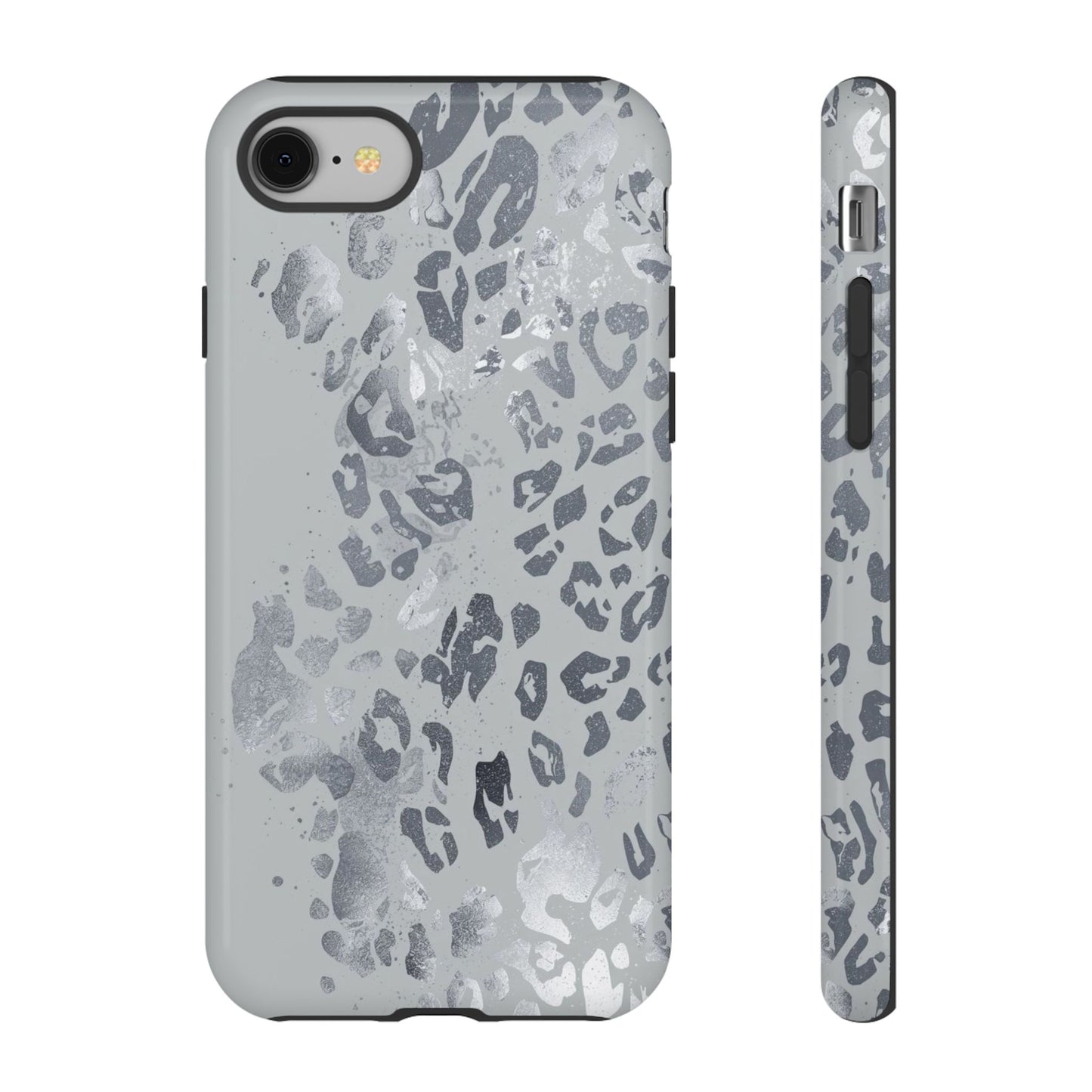 Gray Leopard Print Tough Phone Case