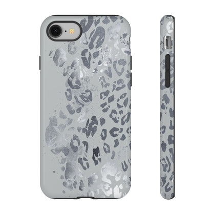 Gray Leopard Print Tough Phone Case