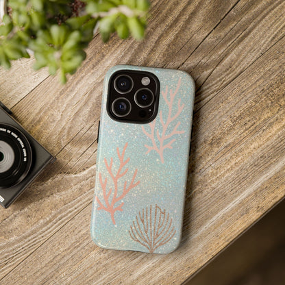 Seafoam Sparkle Phone Case – Coral & Seashell Tough Case