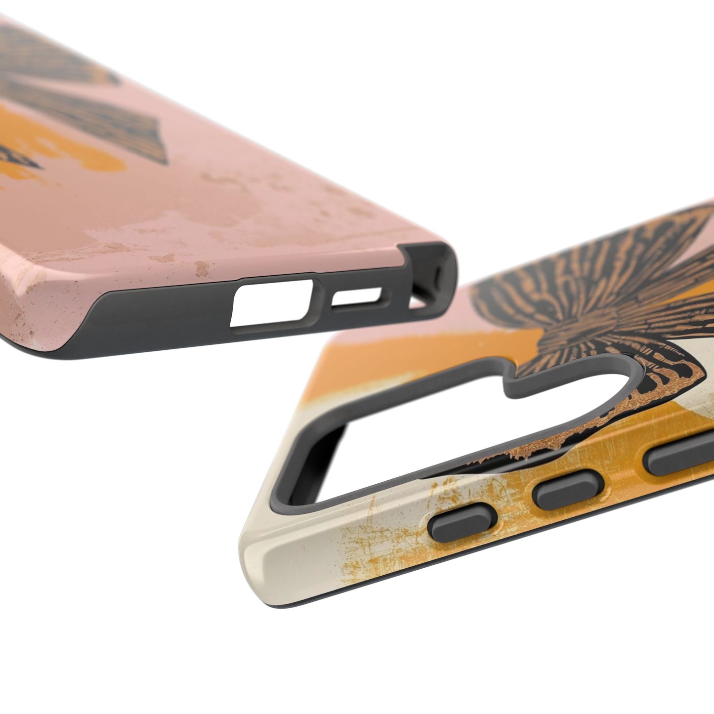 Bow Brushstroke Tough Phone Case — Pink & Mustard