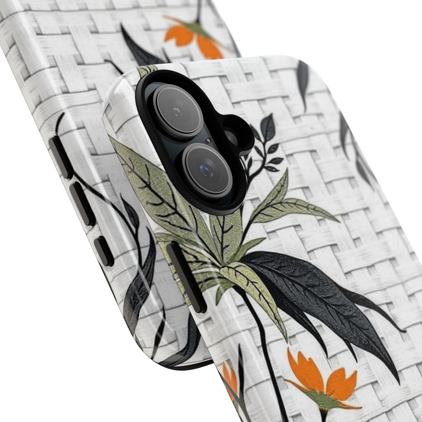 Floral Woven Tough Phone Case — Protective Botanical iPhone Cover